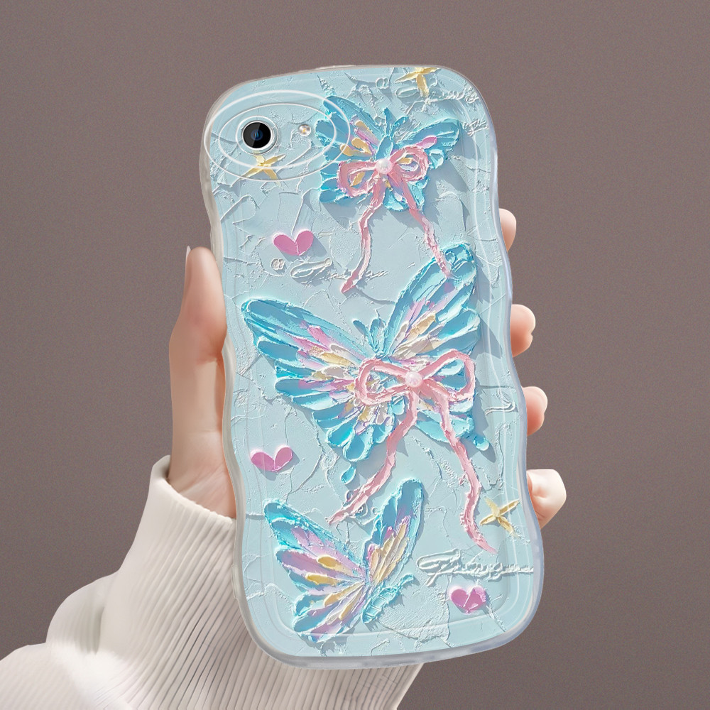 OPPO A59 F1S A1601 Untuk Phone Case Hp Casing Bergelombang Cover Blue Butterfly Softcase Cassing