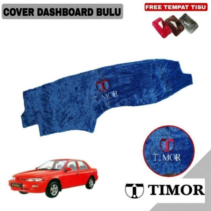 cover dashboard mobil NASIONAL TIMOR 2000-2023 bulu bordir 3D - bru FREE Tempat Tisu Bulu
