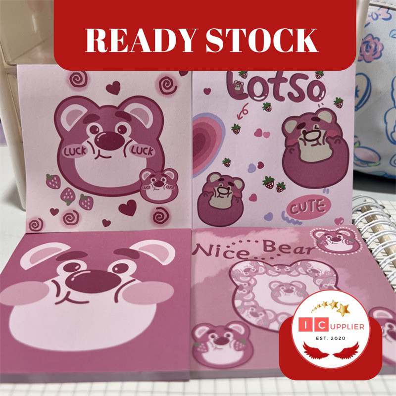 

Sticky Notes Bentuk Lotso Lucu/ sticky notes/ memo/ Index notes/ Post-it notes pesan memo lengket perlengkapan alat tulis sekolah