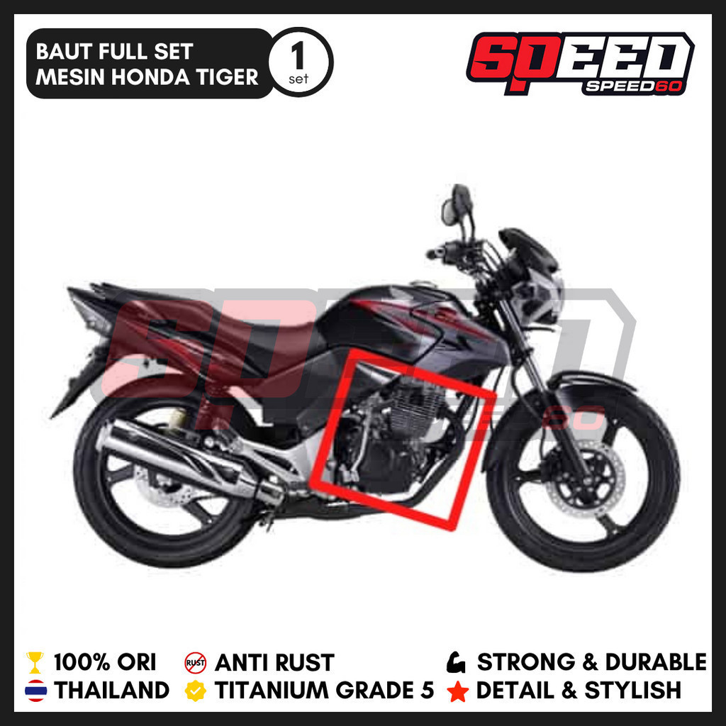 Baut Full Set Mesin Honda Tiger Baut Titanium Grade 5 Probolt Thailand King Nut