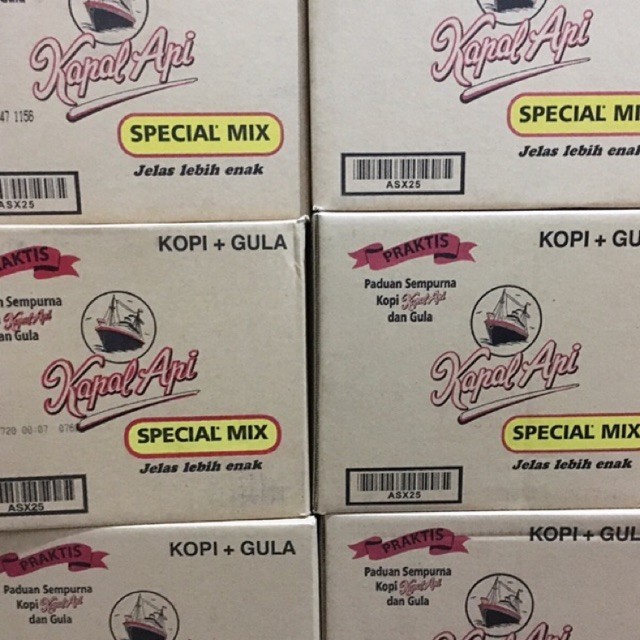 

Kopi Kapal Api Special Mix 120 Sachet x 25g / Kopo Kapal Api Dus Mix / Kopi + Gula Kapal Api