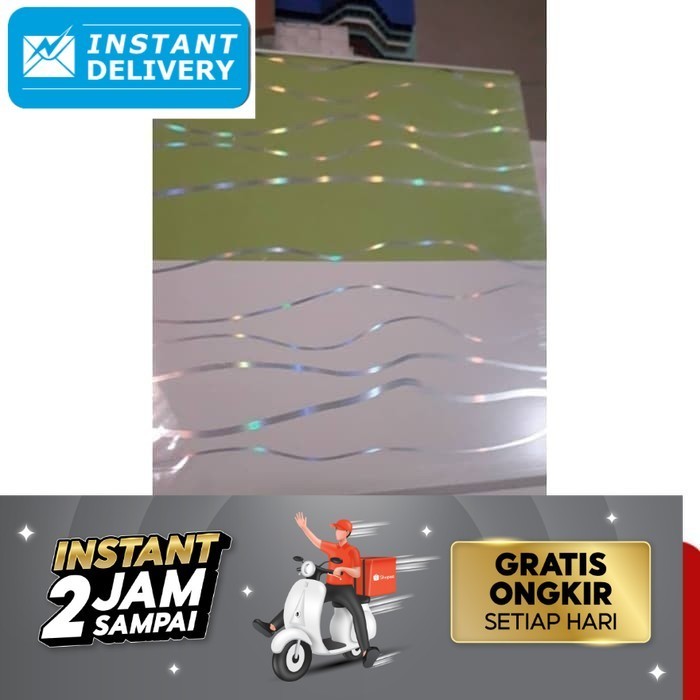 Plafon Pvc Plafon Pvc Hijau Putih Garis Glossy