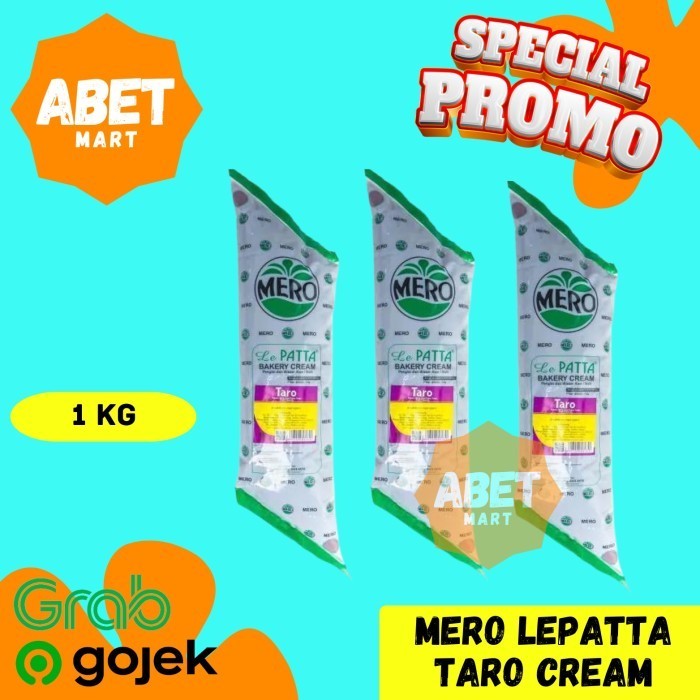 

MERO LEPATTA BAKERY CREAM TARO KEMASAN 1 KG - 1 Kg Isian Filling Roti Selai Topping Le patta Ungu