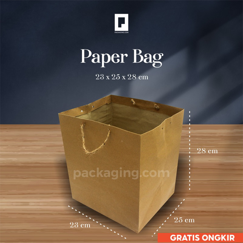 

Paper Bag Polos uk.23x25x28/Kantong Kertas /Tas Kertas untuk kotak uk.23x25x28