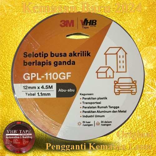 

Double Tape 3M Original VHB 24 mm x 4.5m Dobeltip Ori 1.1 mm 24mm 24 mm 1 inchi
