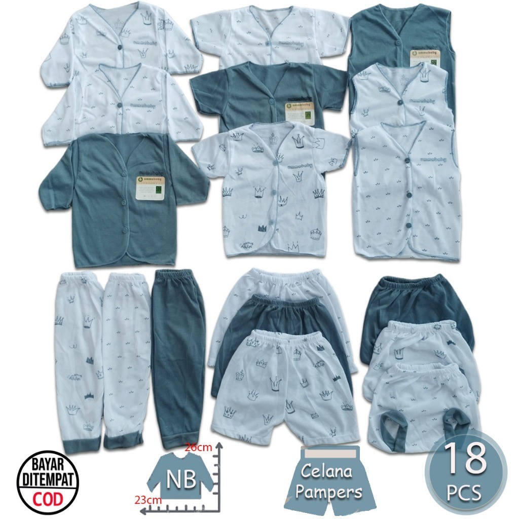 18 Pcs Baju Bayi Perempuan Laki Laki Baju Bayi Newborn Setelan Bayi Atasan Kado Lahiran Murah Gift S