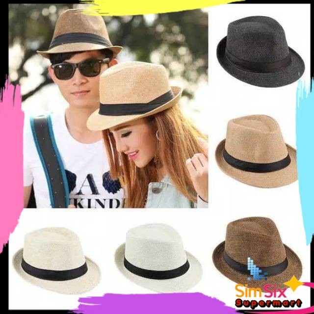 Topi Jazz / Topi Cowok / Topi Pantai / Topi Pria / Topi Fedora import Keren Model Casual Vintage Ele