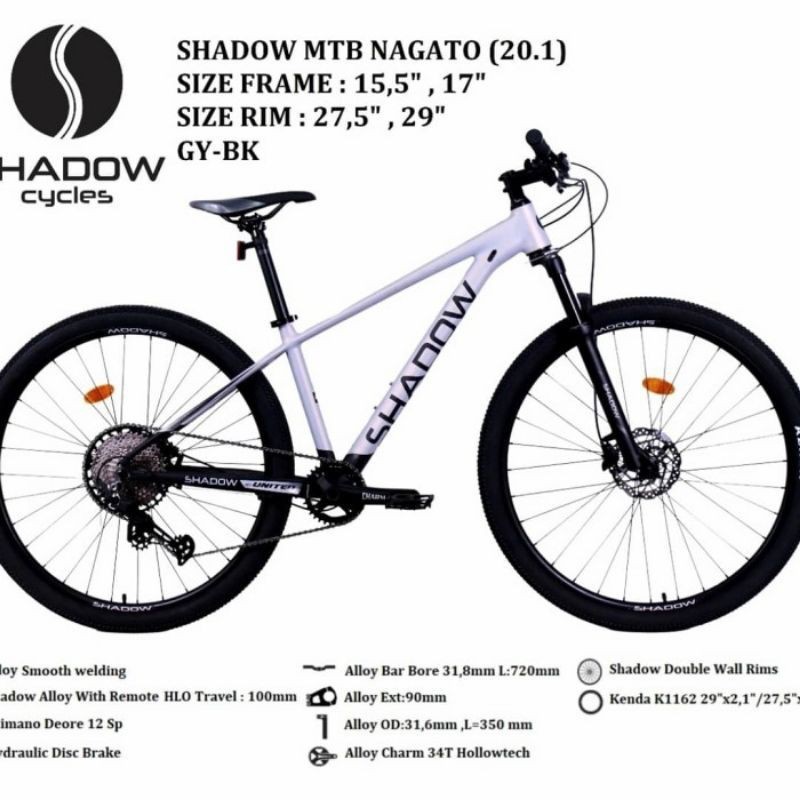 baru dan bergaransi sepeda gunung 29 mtb shadow nagato 20.1
