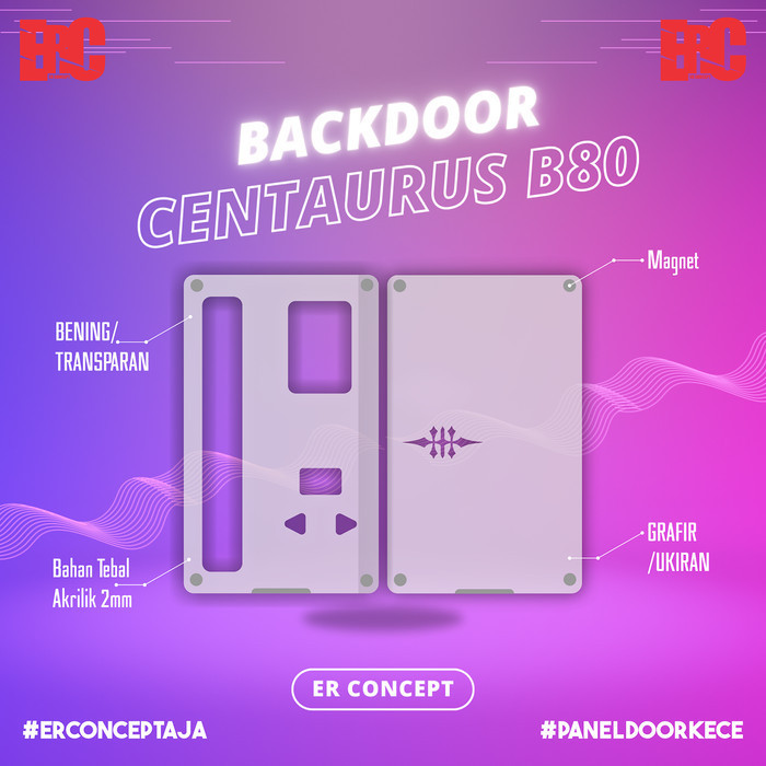 Backdoor Centaurus B80 Akrilik Clear Motif & Print Bisa Custom - POLOS