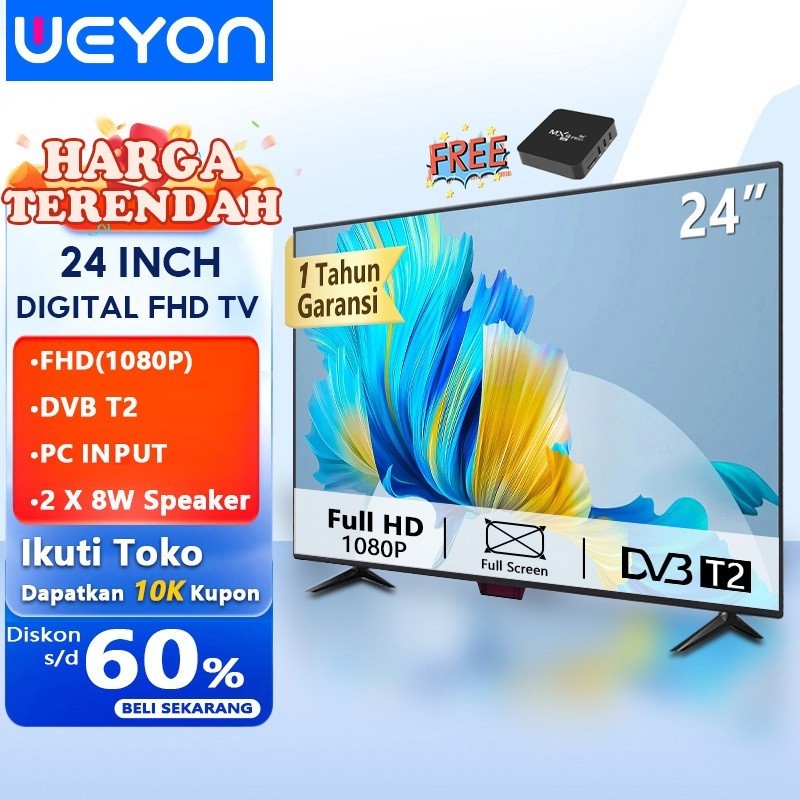 Weyon Sakura TV LED 24 inch HD Ready Smart TV Televisi With STB(SMART-S24B)