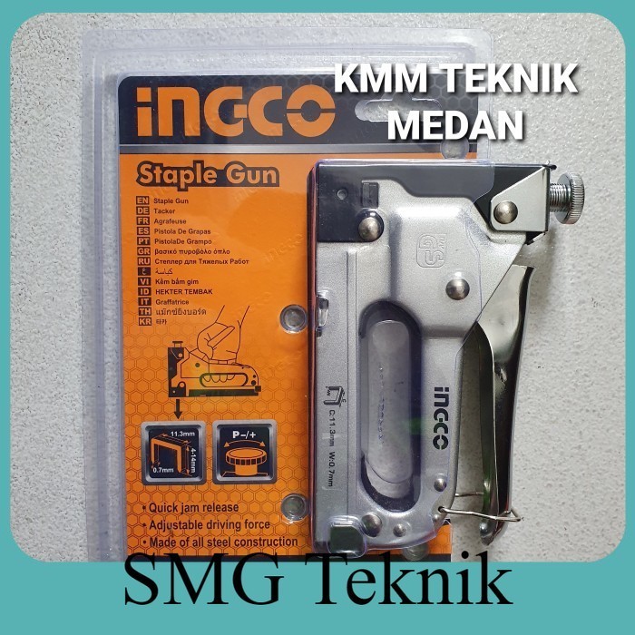

Berkualitas INGCO ALAT PAKU STAPLES HEKTER GUN TACKER TEMBAK MANUAL HSG1403 HBK098