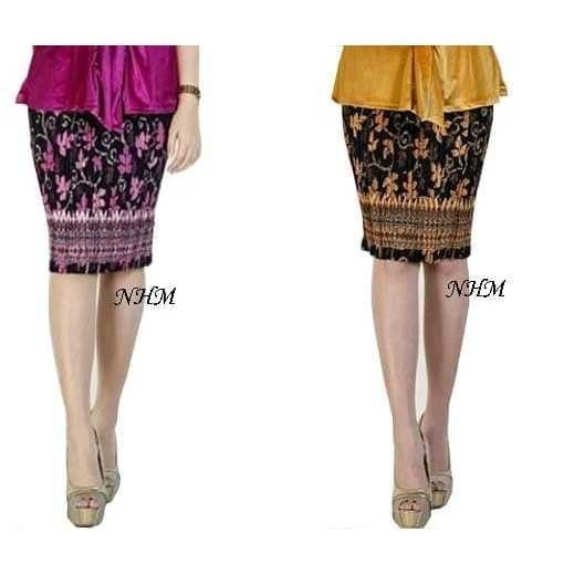Rok Span pendek, Rok Plisket pendek, Rok bawahan kebaya motif Paya