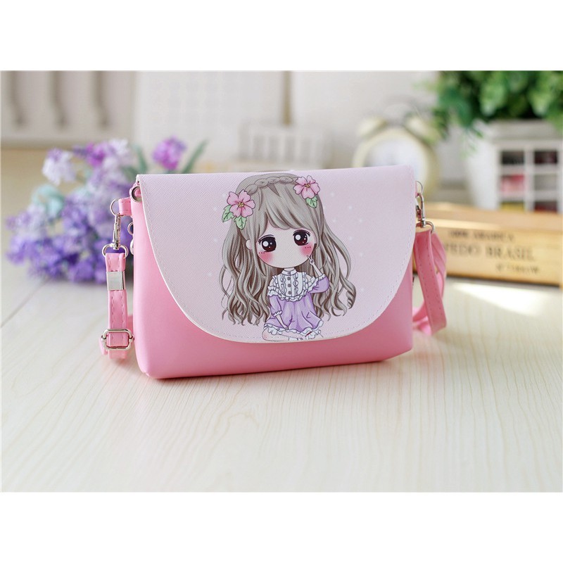 Tas Dompet Fashion Anak Perempuan Import - Tas HP Lucu - Princess Cartoon