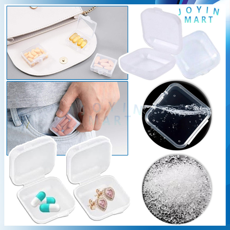 Kotak Obat Wadah Plastik Mini/Kotak Obat Mini Bening Box/Kotak Kecil Organizer Simpan Perhiasan