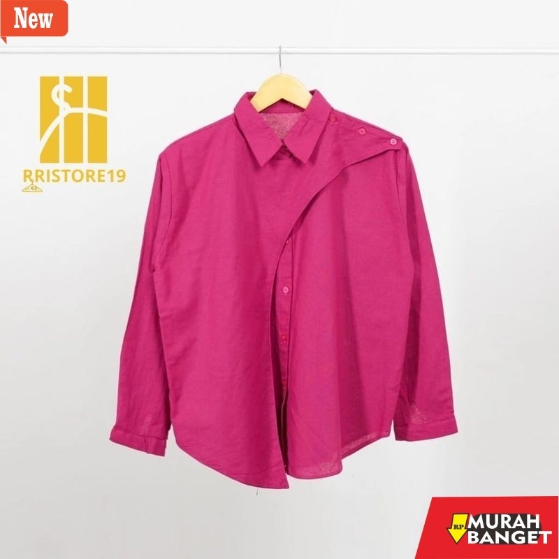 Atasan Wanita Kekinian Kemeja Wanita Linen Oversize/Hawa Shirt/Kemeja Wanita Hawa Shirt