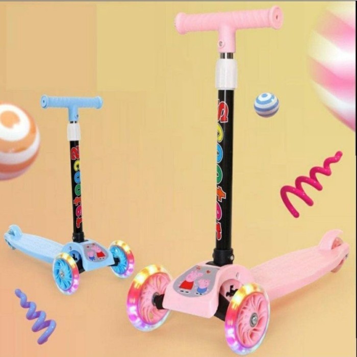 Skuter Anak Kickboard Otoped Lampu Roda 3 / Scooter 3 Roda Skuter  - Anak perempuan