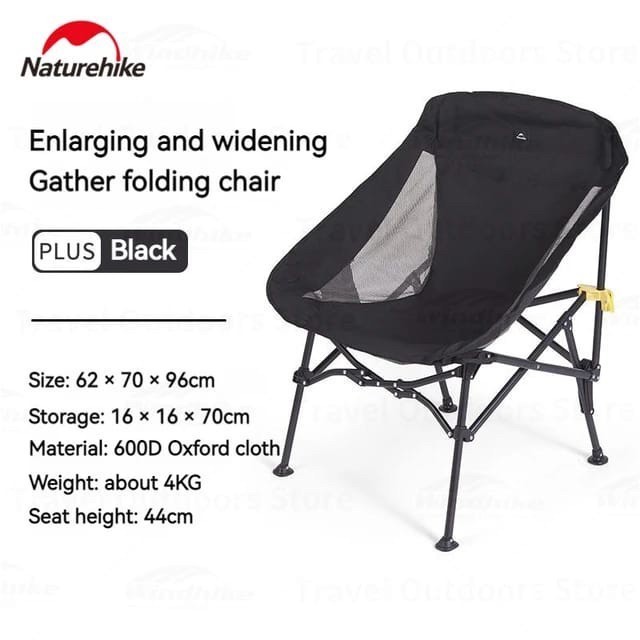 KURSI LIPAT NATUREHIKE CNH22JU057 (TIPE 46) - BLACK