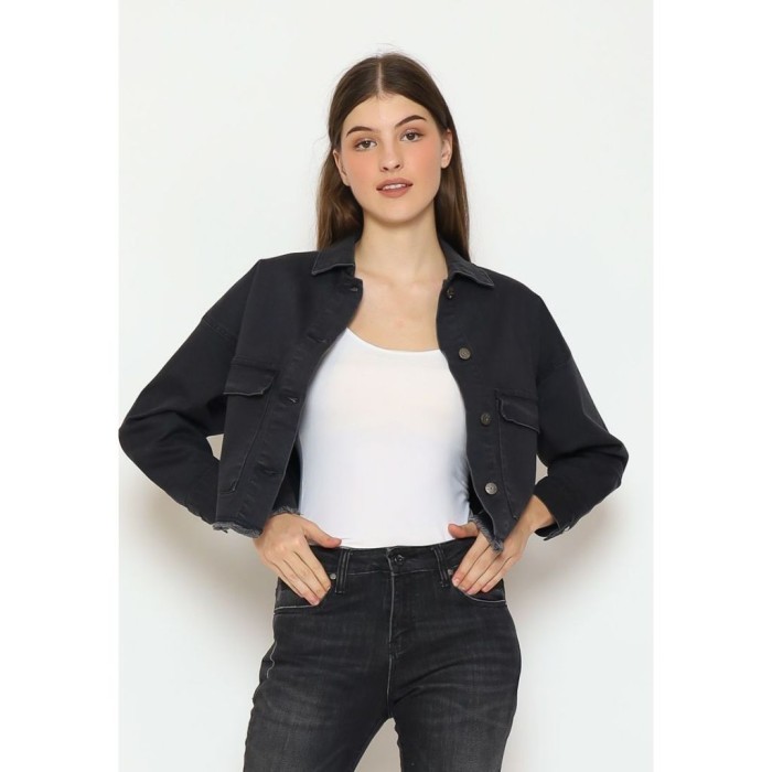 Jaket Crop Denim wanita Lois Jeans Original WJF176