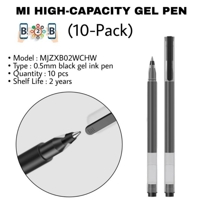 

Mi GEL PEN 10 Pcs - Mi High Capacity GelPen (10-Pack) Pulpen Pena