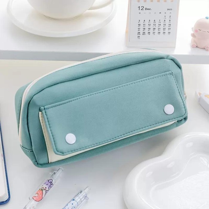 

✨LARIS✨ -Korea style big pencil box organizer bag tempat pensil muat banyak - Pink