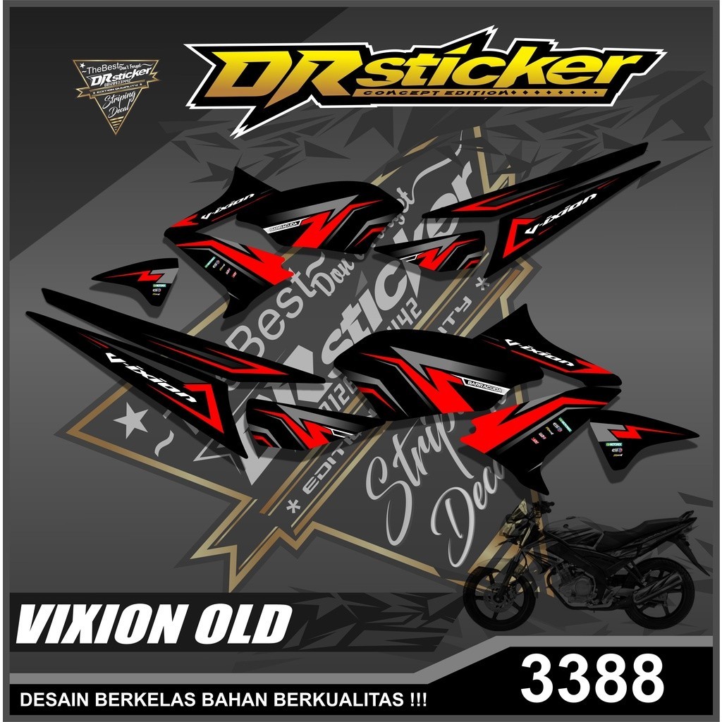 Sticker Striping Lis Vixion Old Variasi Grafis Racing Semi Full - Sticker Striping Vixion Old