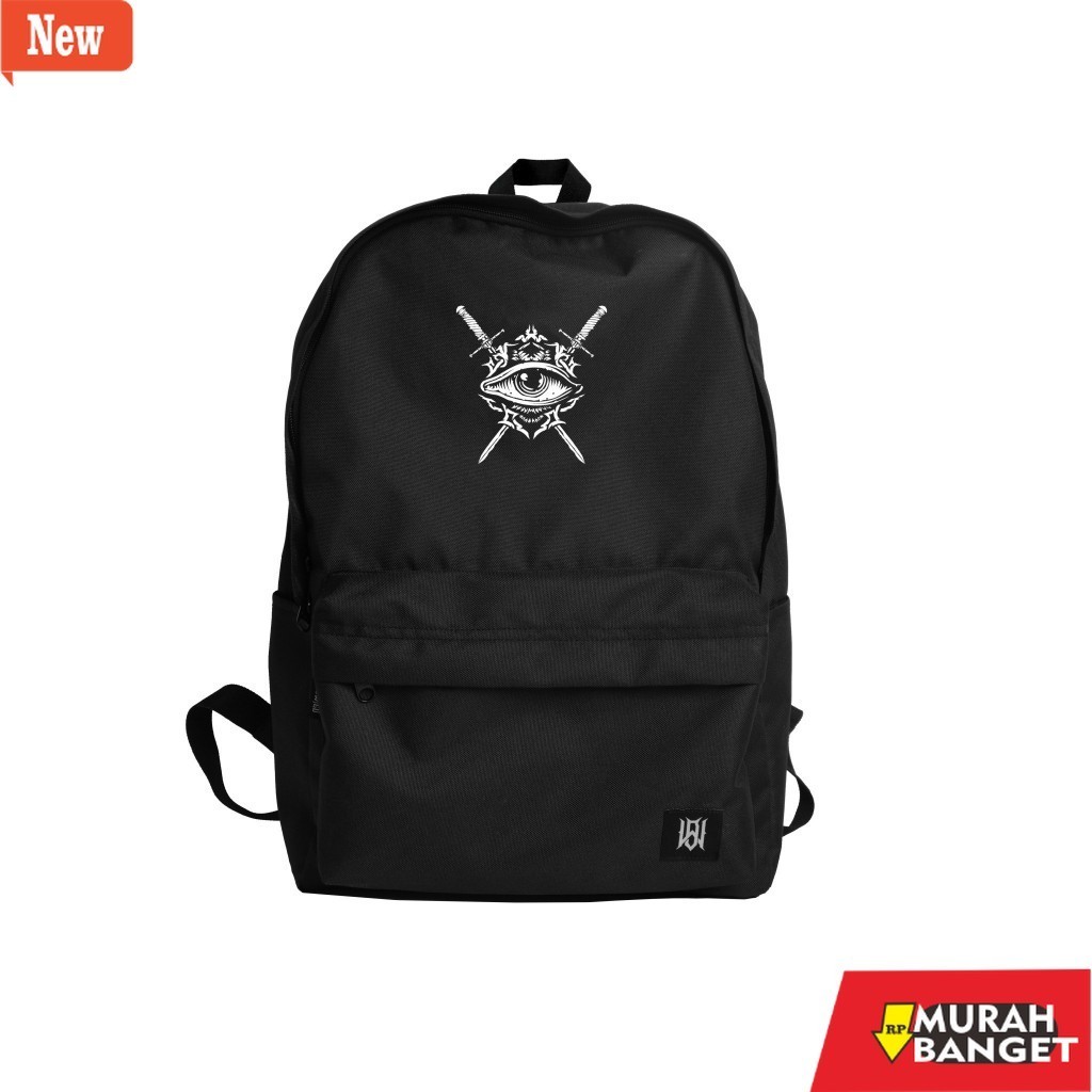 Tas Ransel Pria Kekinian Tas Sekolah Pria Distro Hitam Monster Eyes Deadwild