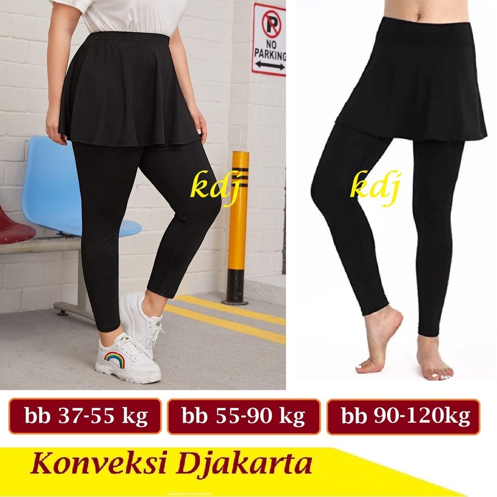 Celana Legging Rok Olahraga Wanita Senam Lari Zumba Bersepeda Ukuran STD dan JUMBO Rok Leging Lejing