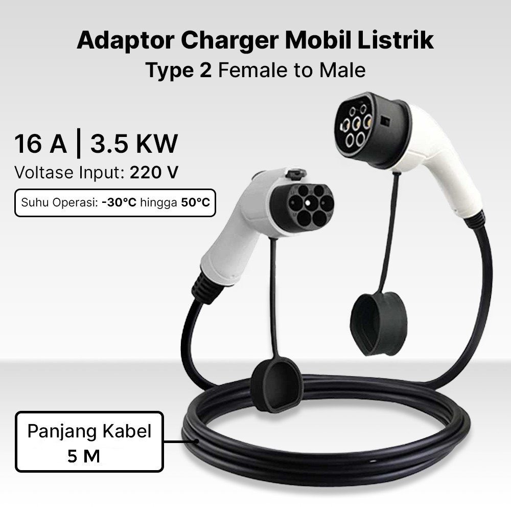 Original SHEN JIA Adaptor Charger SPKLU Mobil Listrik Type 2 Female to Male 5M - M4-11