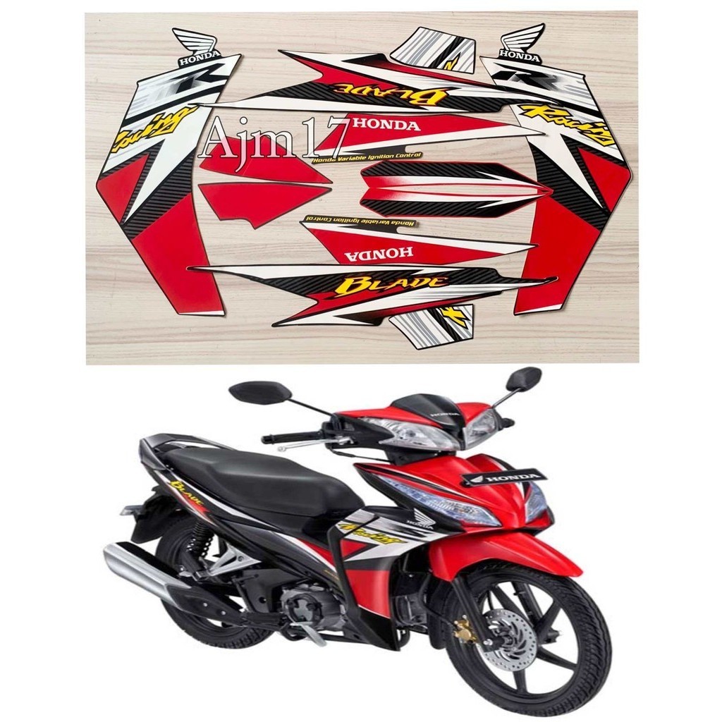 STIKER STRIPING BLADE 2013 HITAM MERAH