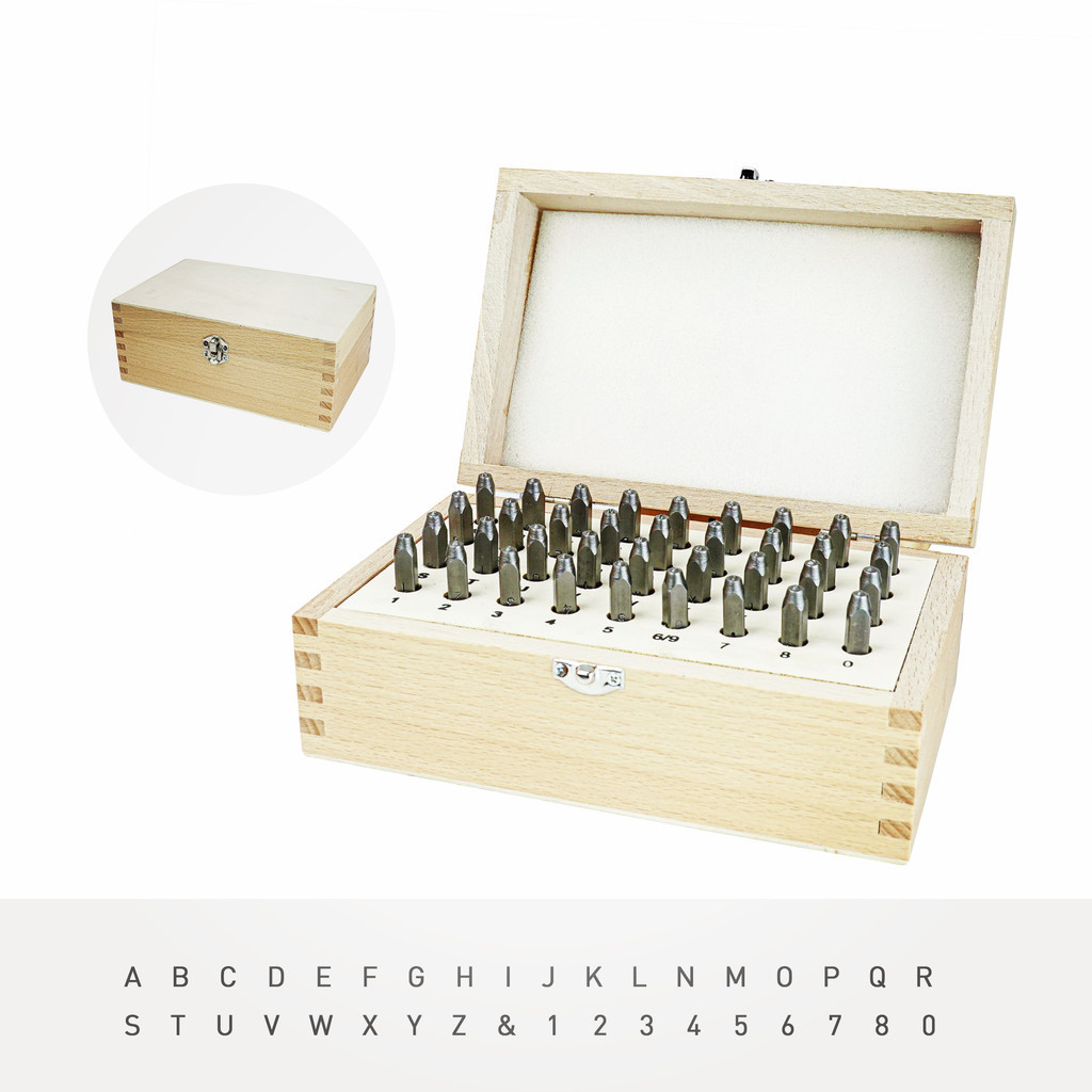 

1.5-6mm DIY Metal Punch Stamp Kit Number & Letter Stamps Set (A-Z, 0-9) Leather Stamps, Jewelry Stamping Kit 1/8