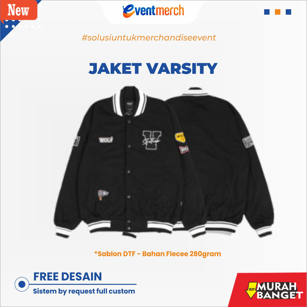 jaket bomber pria original JAKET VARSITY | VARSITY JAKET | JAKET ANGKATAN | CUSTOM DESAIN BEBAS