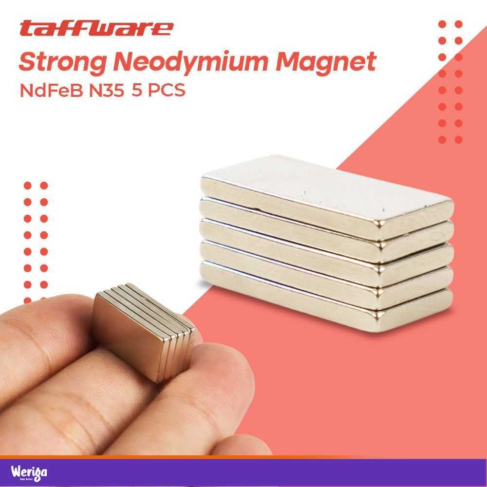 

Taffware Strong Neodymium Magnet NdFeB Cuboid N35 5 PCS - D22