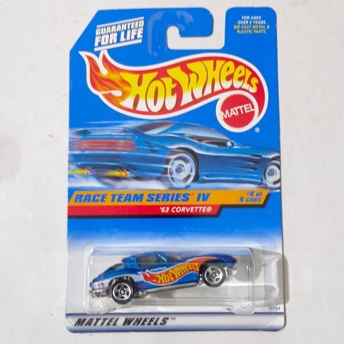 Hotwheels 63 Vette Corvette Split Window biru tampo HW 1998