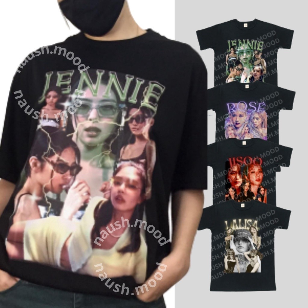 original design BP- VINTAGE INSPIRED OVERSIZED SHIRT OT4 JENNIE LISA ROSE JISOO BLACKPINK T SHIRT