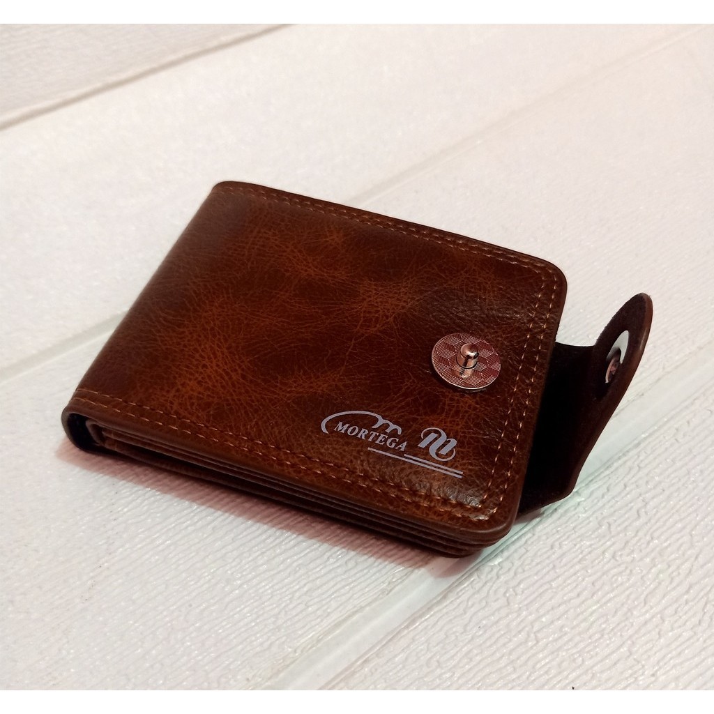 Dompet kulit pria Model Kancing Magnet Dompet Lipat Pria Dompet Kulit Kualitas PREMIUM Dompet Cowo D