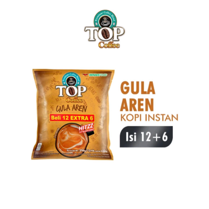 

A564-18 Pcs Top Coffee Kopi Instan Gula Aren Bag 22 gr isi 12 + 6 pcs Kopi Paket Hemat Isi 18 Sachet