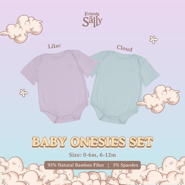Bamboo Baby Onesies Set Cotton Candy Collection - Friends of Sally