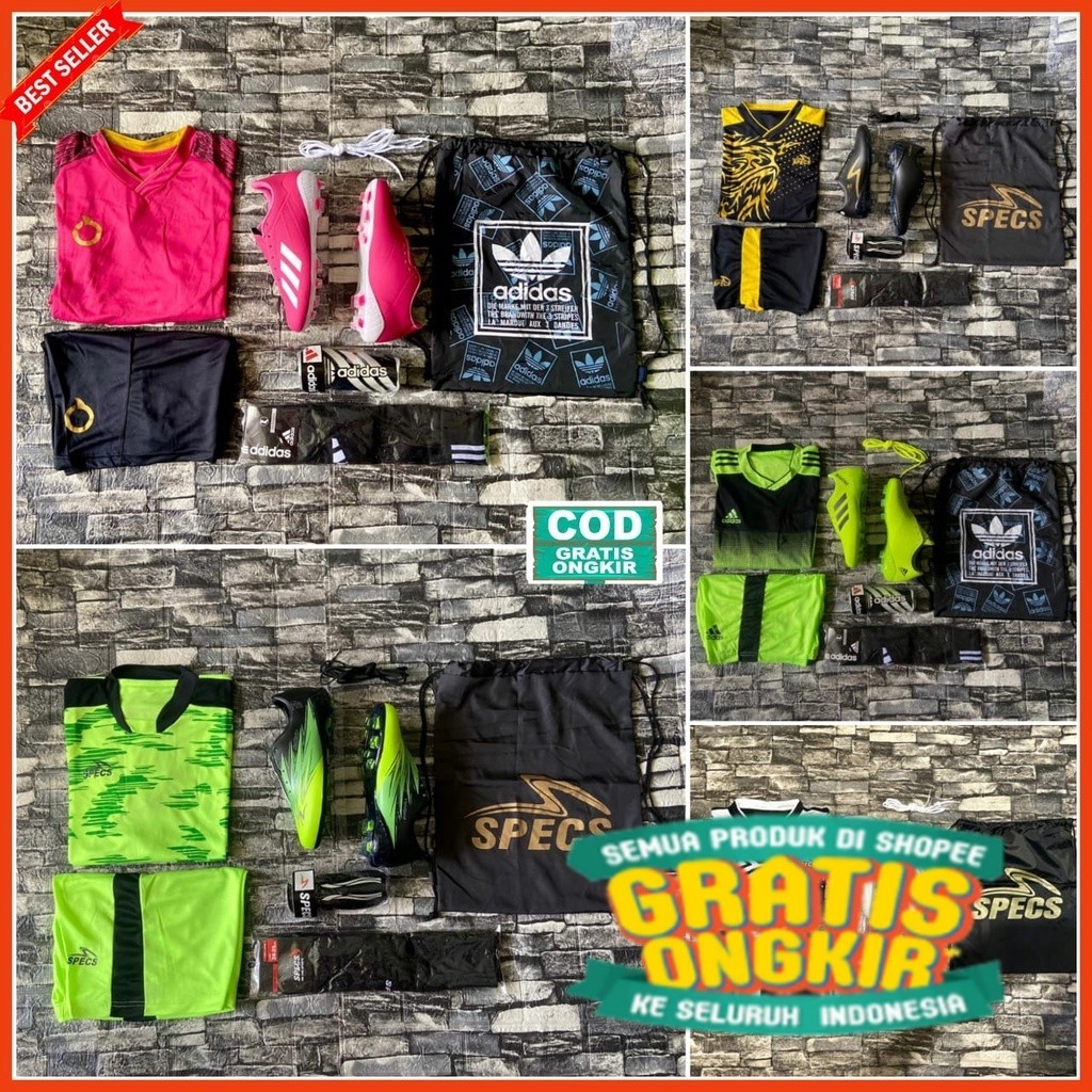 ( TERBARU ) SEPATU BOLA ADIDAS MURAH FULL SET / SEPATU BOLA ADISAS PAKET KOMPLIT/ cr7 ronaldo madrid