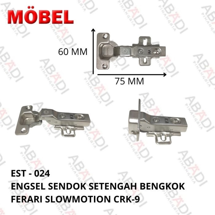 Engsel Sendok Setengah Bengkok Ferrari CRK-9 Slowmotion Pintu Kabinet