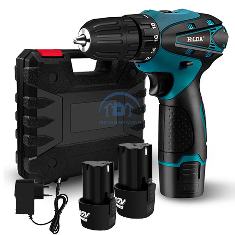 Perkakas Listrik Bor 12V Mesin Bor Baterai Cordless Bor Listrik Electric Drill Cordless Screwdriver 
