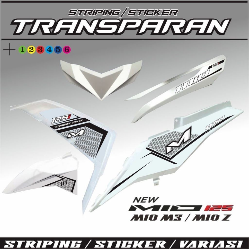 STRIPING MOTOR MIO M3 TRANSPARAN STIKER MIO 125  M3 MIO Z VARIASI STIKER TRANSFARAN POLET MOTOR