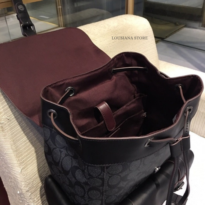 HUDSON BACKPACK IN SIGNATURE CANVAS BLACK COPPER FINISH