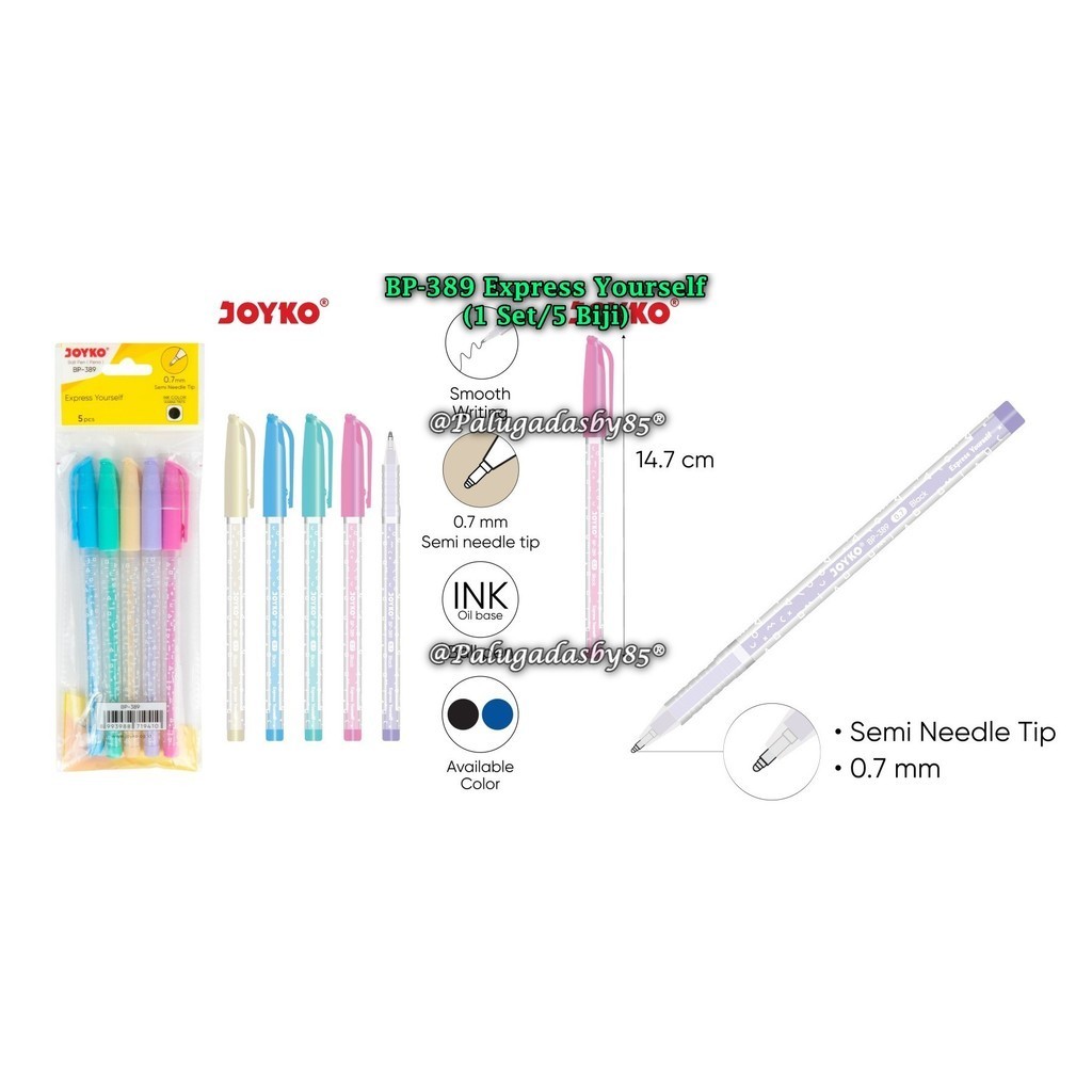 

(1 Set Isi 5 Biji) GROSIR Bolpen JOYKO BP-389 Express Yourself 0.7 mm / Ball Pen Joyko BP-389