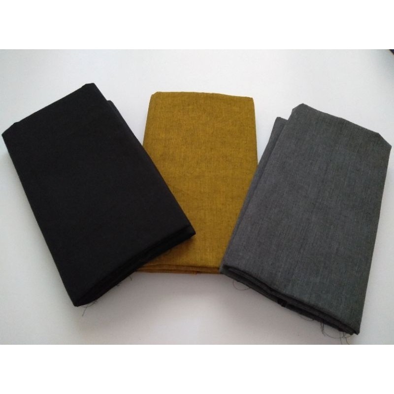 Atasan Lurik Kain Tenun polos tenun lurik  - Hitam & Abu polos