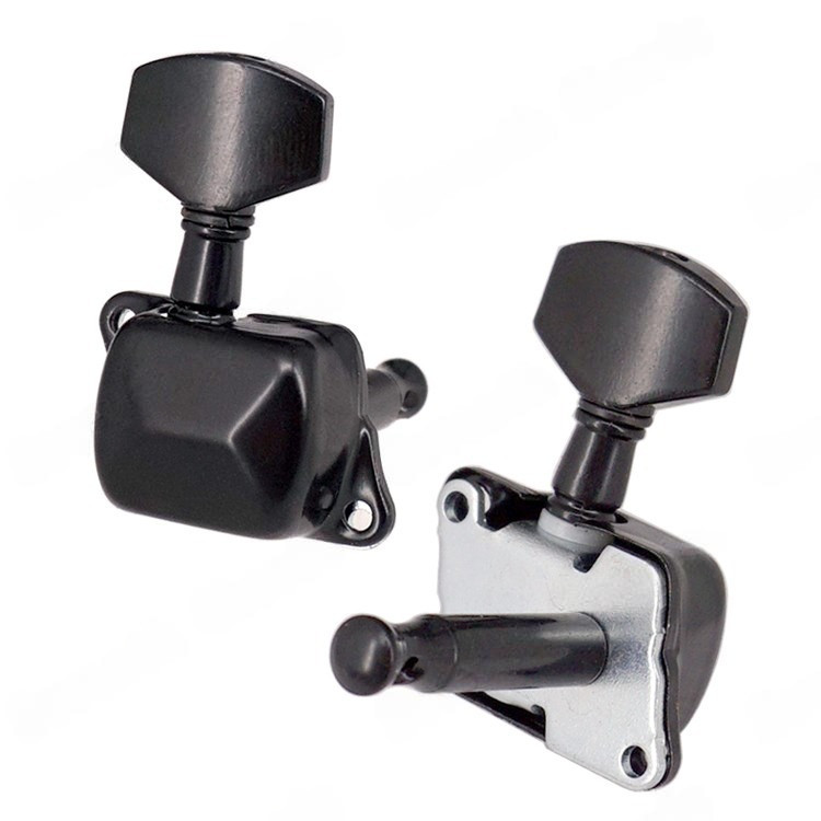 Knob senar gitar listrik semi-tertutup, knob senar gitar folk kayu yang bisa diputar, knob sumbu pen