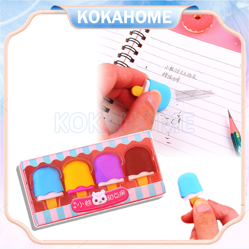 

Penghapus Set Cute / Penghapus Pensil Model Ice Cream Donat Lolipop / Penghapus Pensil Karakter Lucu