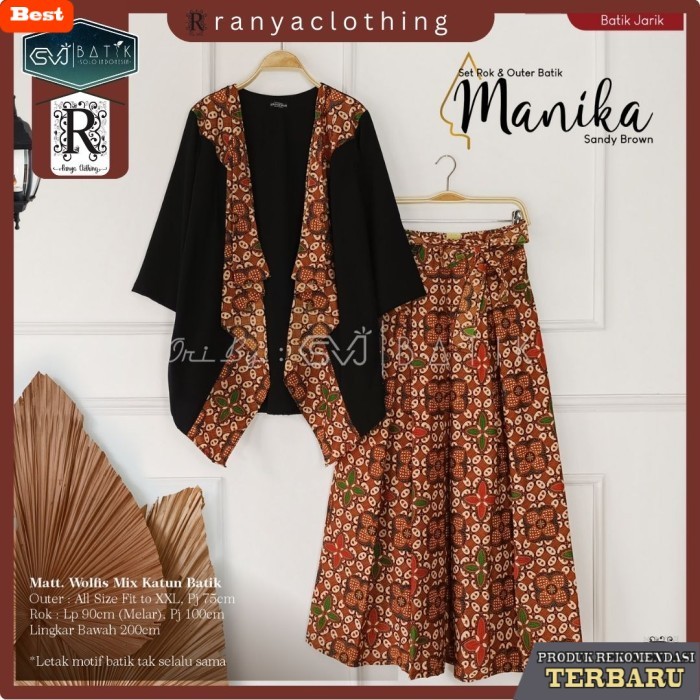 rok wanita kekinian Setelan Rok Outer Batik Wanita Aesthetic Motif Eksklusif ORI SVJ BATIK - MANIKA 
