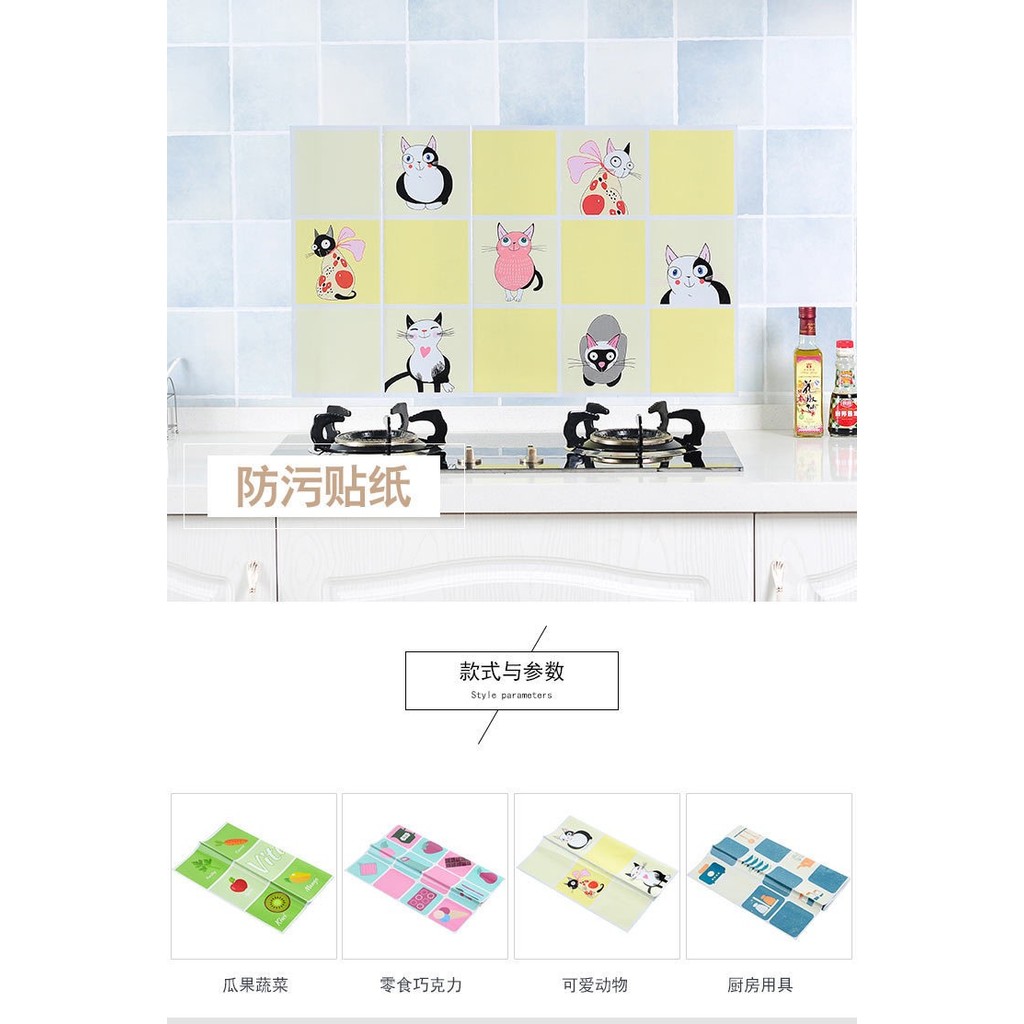 Wall Stiker Dinding Dapur Anti Minyak Bahan Alumunium Foil Motif Karakter / Wallpaper Sticker Dekora