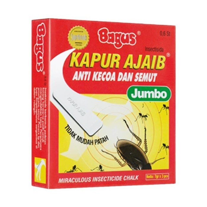 KAPUR AJAIB ANTI KECOA SEMUT KUTU BAGUS MERAH W-20504 ISI 3 JUMBO