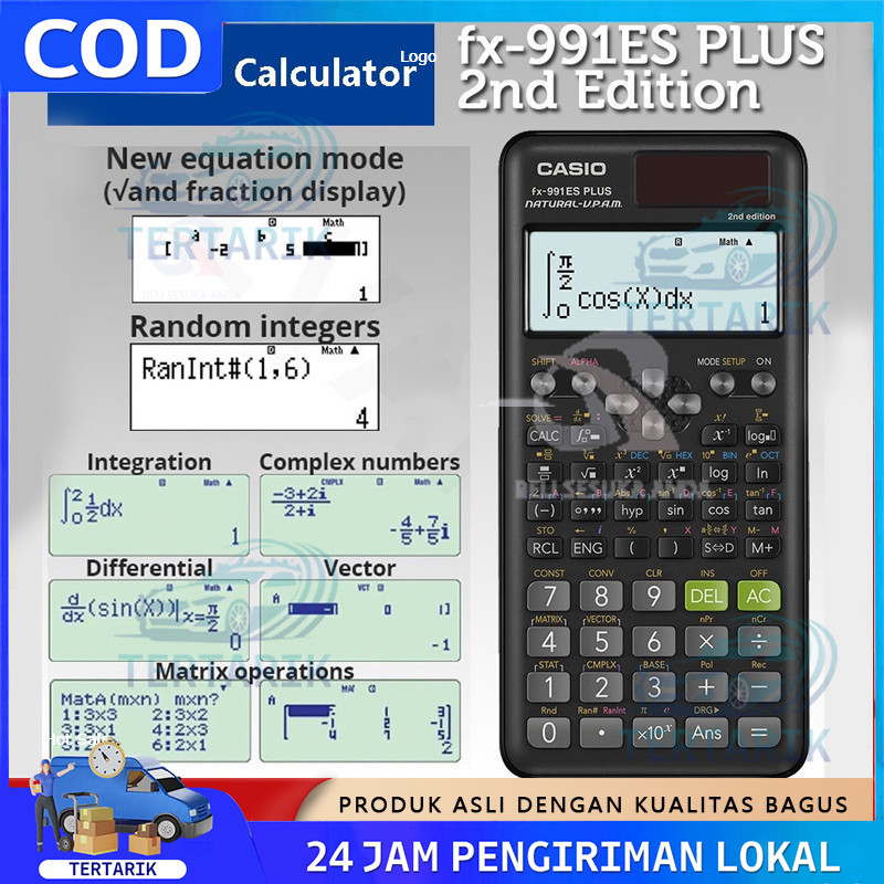 

Kalkulator Scientific Casio ilmiah FX-991EX/991ES-Plus Calculator Scientific Casio Kalkulator Casio Scientific 417 Fungsi/Dua Sumber Tenaga Baterai Dan Tenaga Matahari/40 Konstanta Rumus